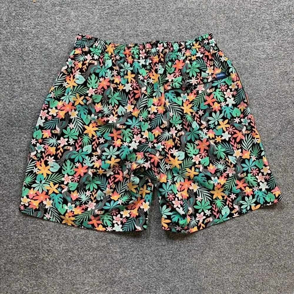 Chubbies Shorts Mens S Small Black Floral Bloomerangs Lined Beach‎ Swim Trunks